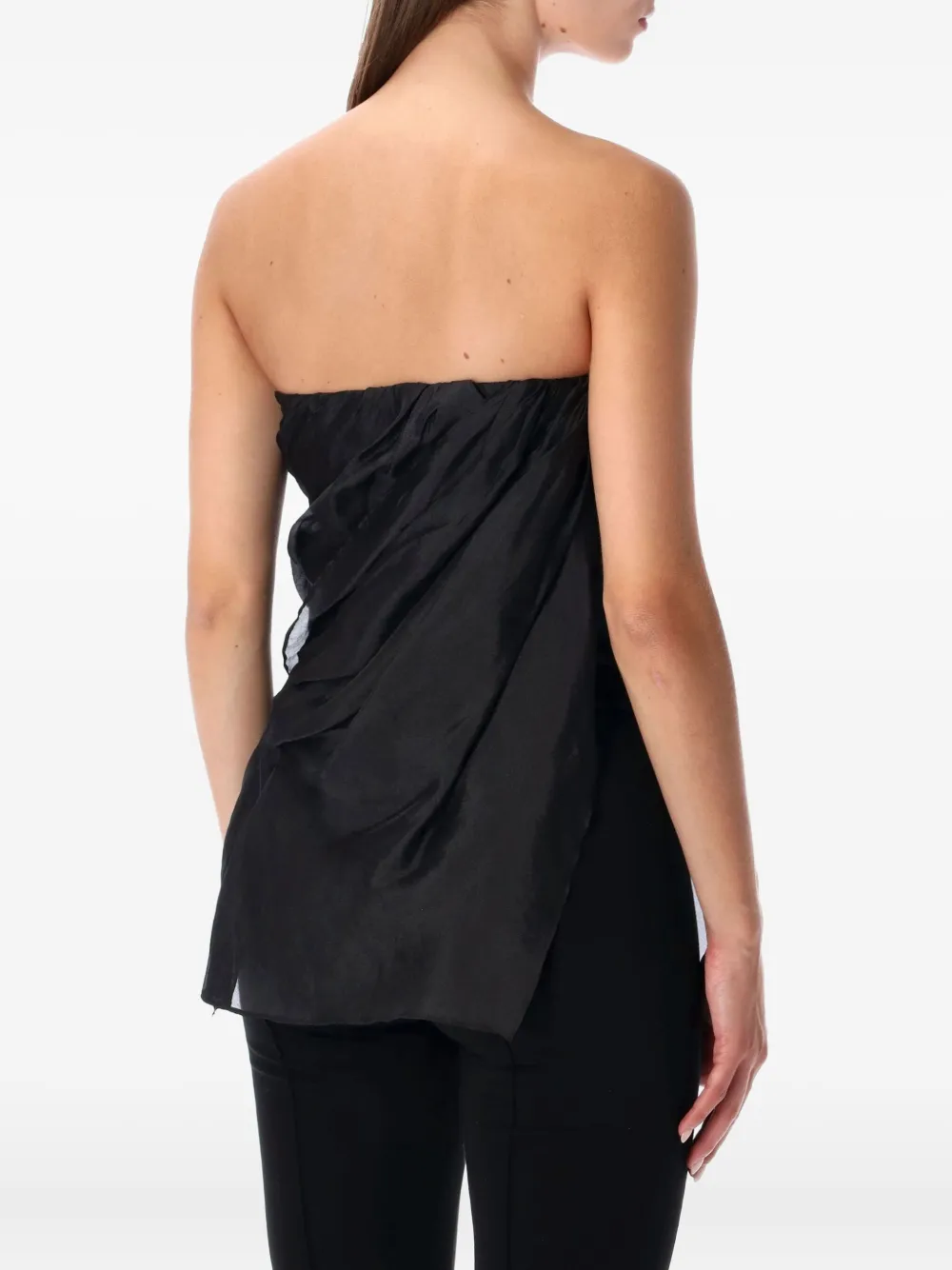 The Garment Gilian strapless top met gedrapeerd effect - Zwart