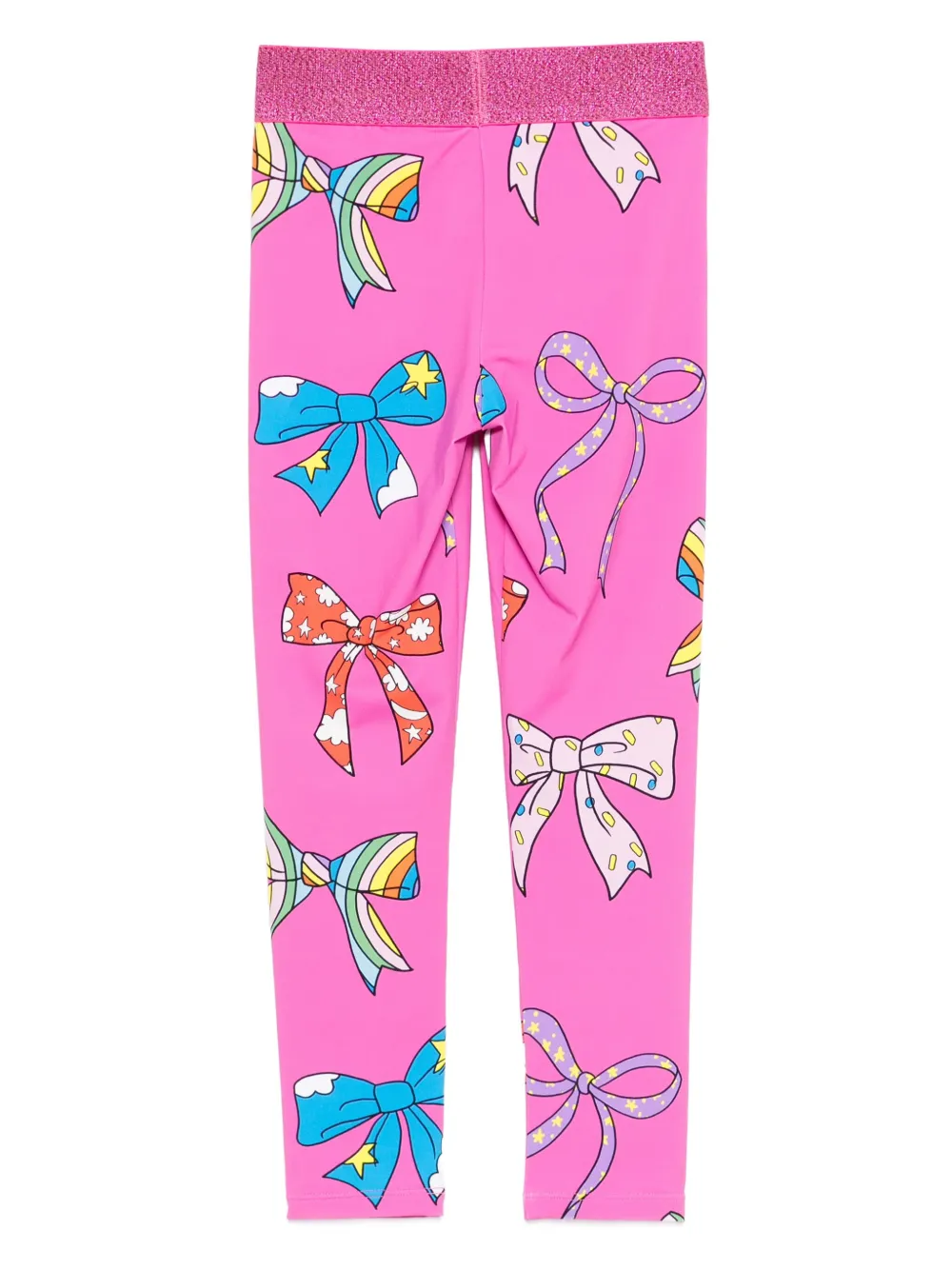 Stella McCartney Kids bow-print glitter-waistband leggings | Girls Leggings | Image 2