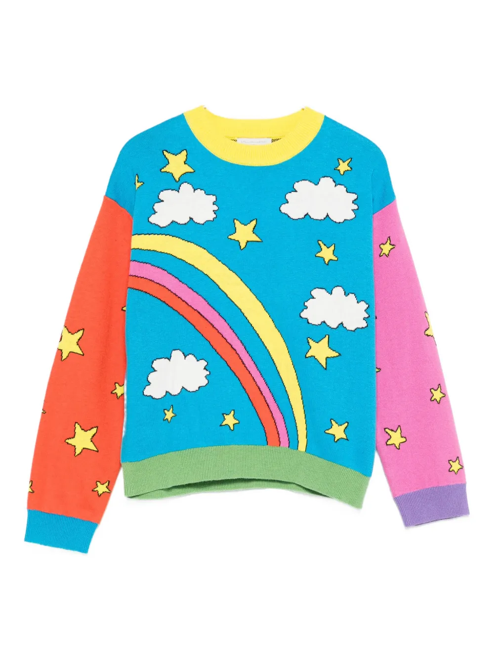 Stella Mccartney Rainbow-print Sweater In Blue