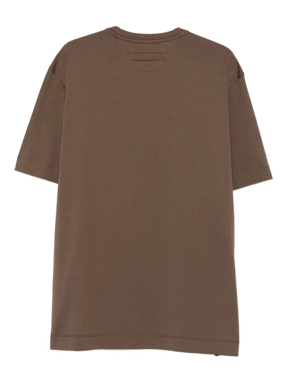 Zegna logo-embroidered crew-neck T-shirt - Bruin