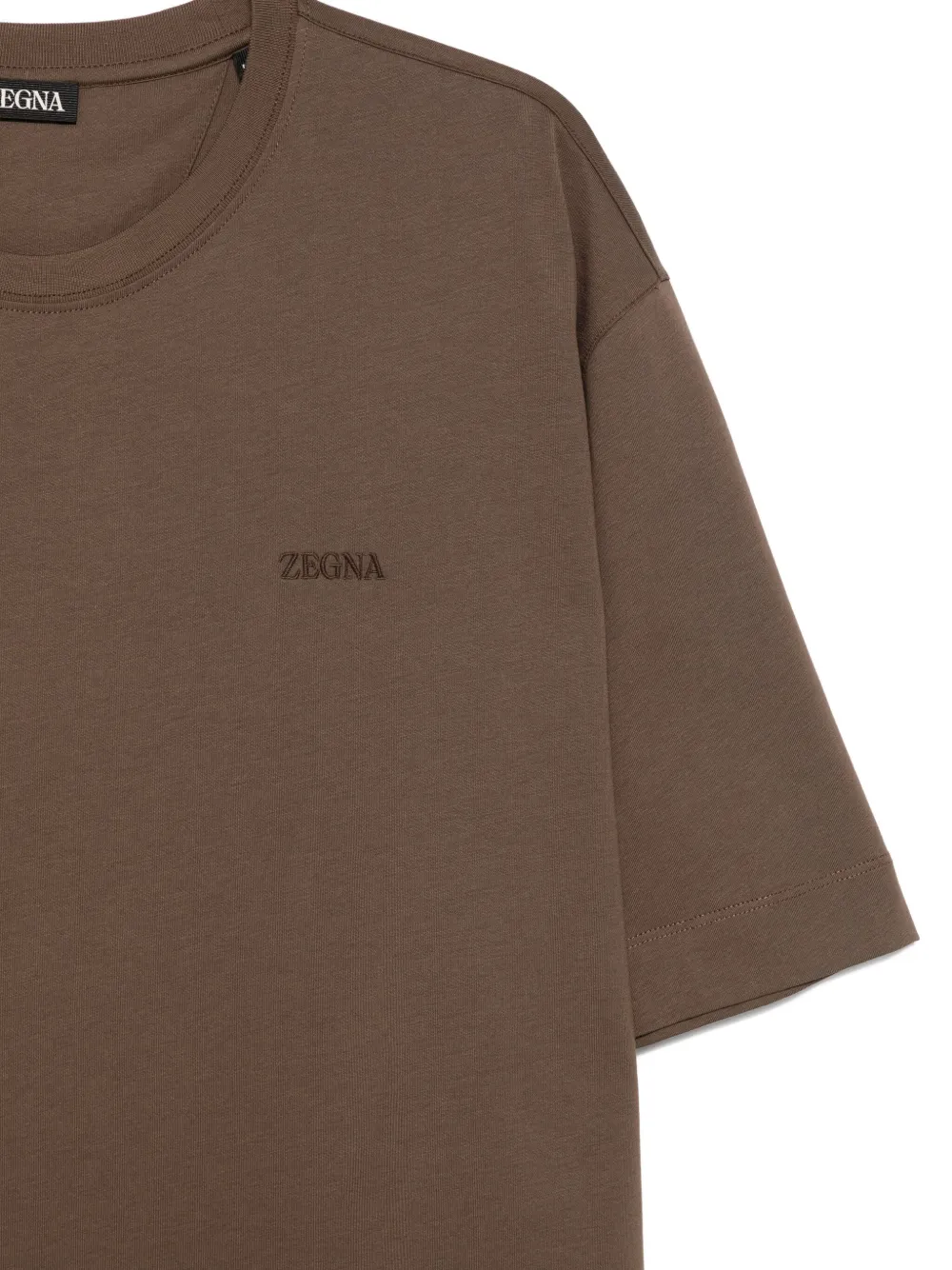 Zegna T-shirt met geborduurd logo Bruin