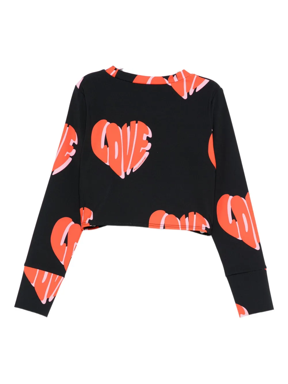 Stella Mccartney Heart-print Long-sleeve Top In Black