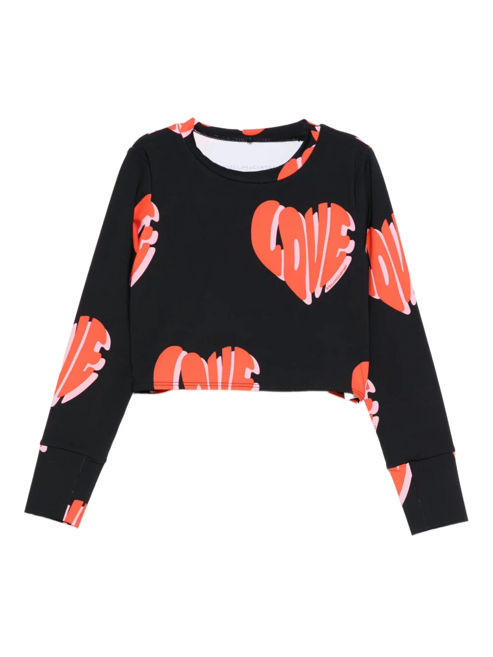 Stella McCartney Kids heart-print long-sleeve top | Black | Image 1