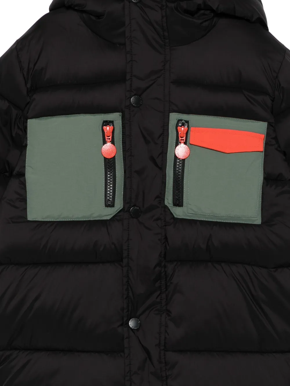 Stella McCartney Kids Gewatteerd jack met capuchon en vlakken Zwart