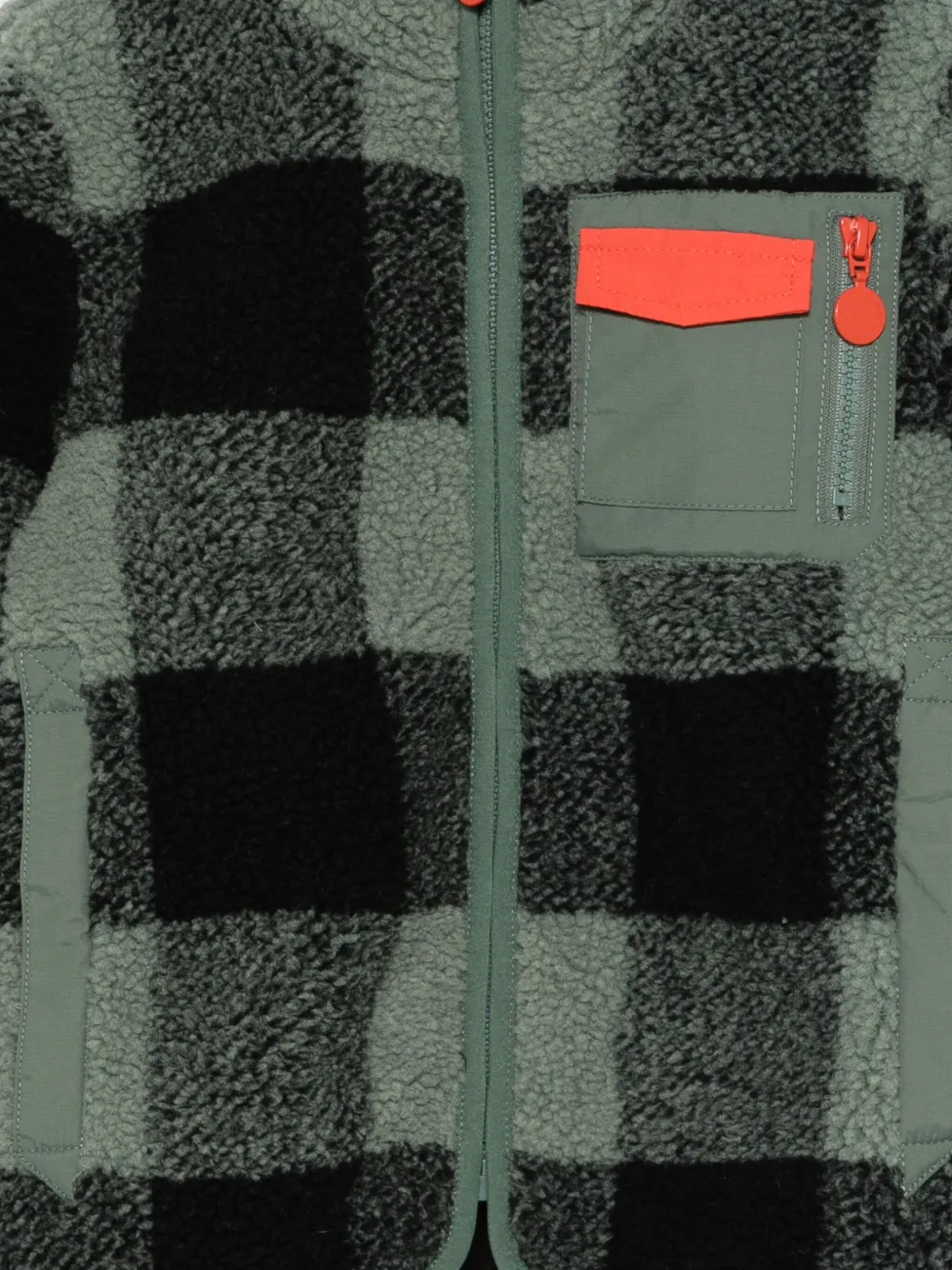 Stella Mccartney Checked Fleece Jacket In Green