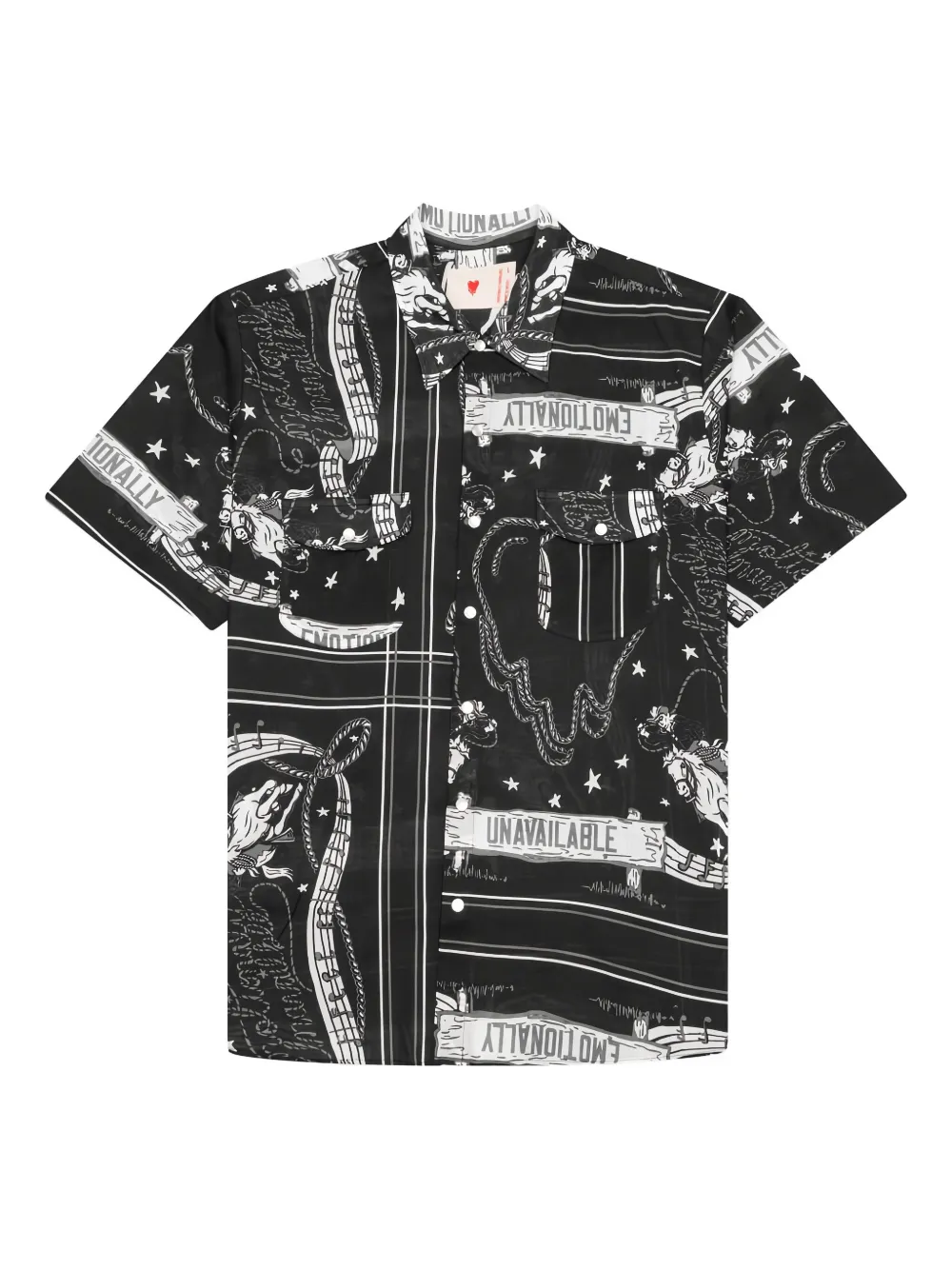 Emotionally Unavailable short-sleeve printed shirt - ブラック Emotionally Unavailable short-sleeve printed shirt - ブラック