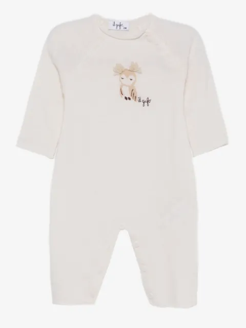 Il Gufo owl-motif buttoned romper