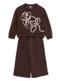 Il Gufo flower-detail tracksuit - Brown