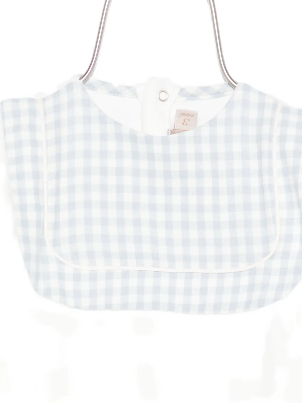 La Stupenderia Gingham-panelled Babygrow In White