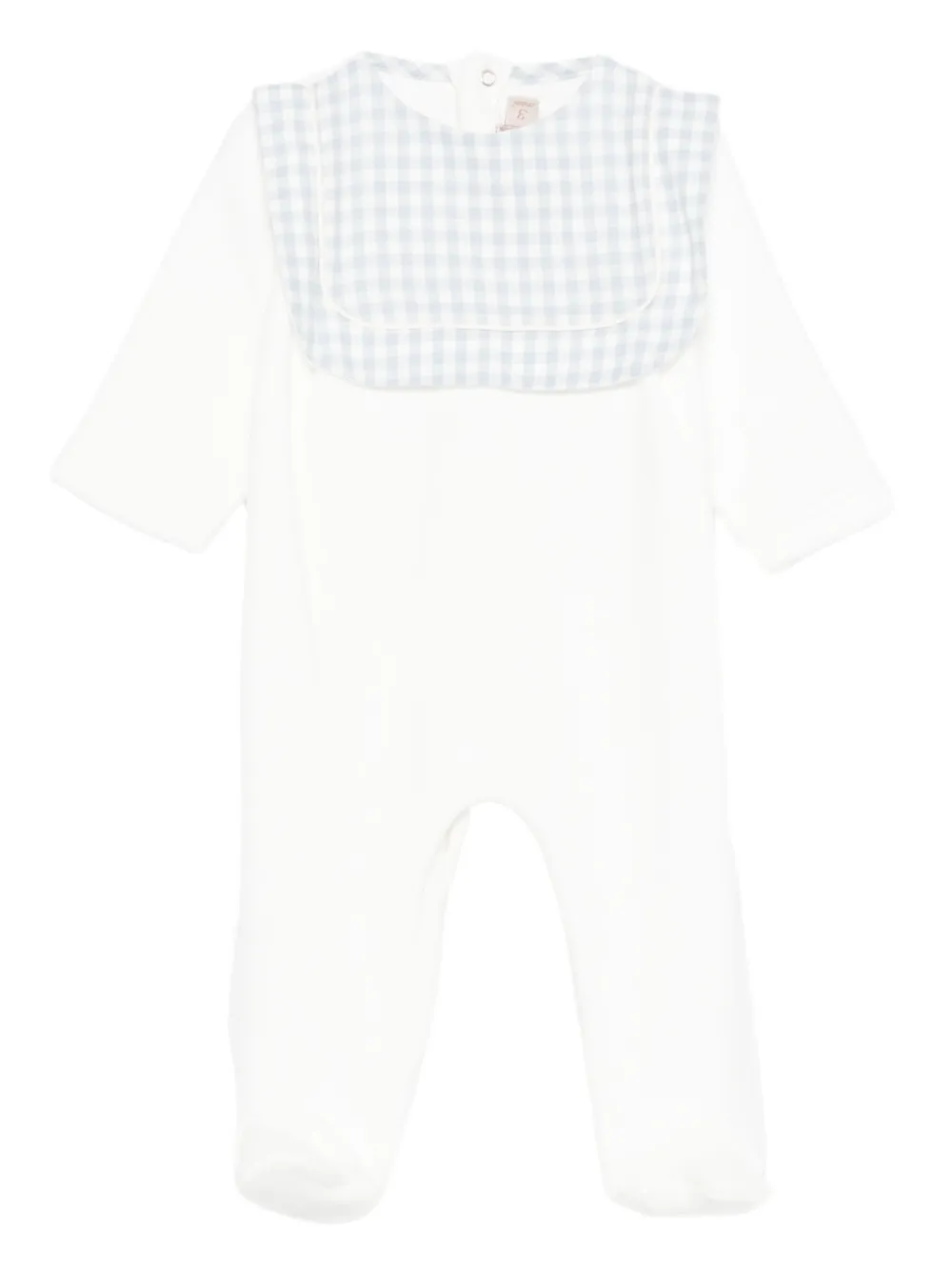 La Stupenderia gingham-panelled babygrow | White | Image 1