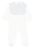 La Stupenderia gingham-panelled babygrow - White