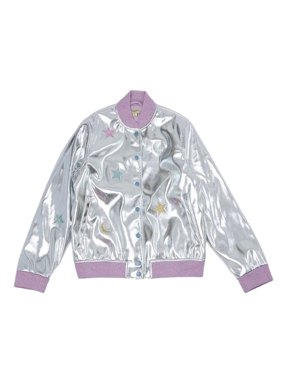 Stella McCartney Kids Giacca con motivo a stelle - Argento