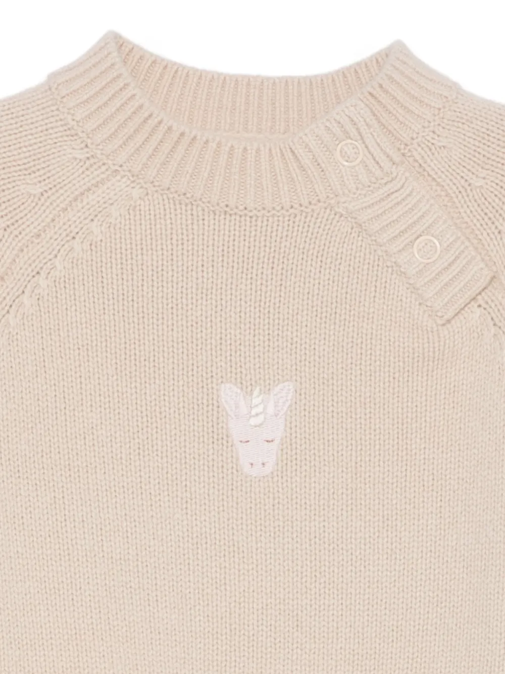 Donsje Wollen raglan trui Beige