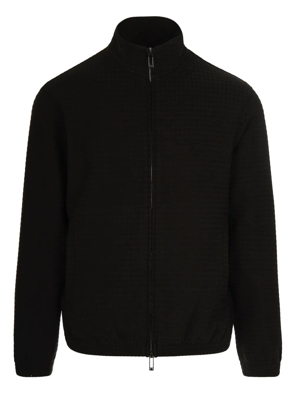 Emporio Armani textured zip-up cardigan | Black | Image 1