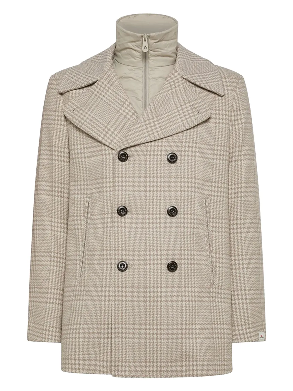 Peuterey double-breasted check-print coat | Neutrals | Image 1