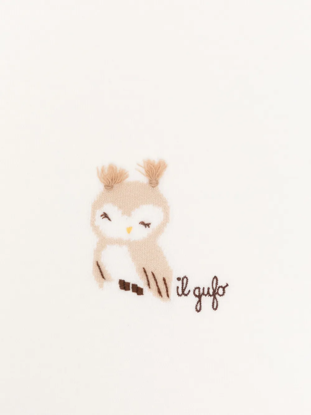 Il Gufo Owl-embroidered Sleep Bag In White