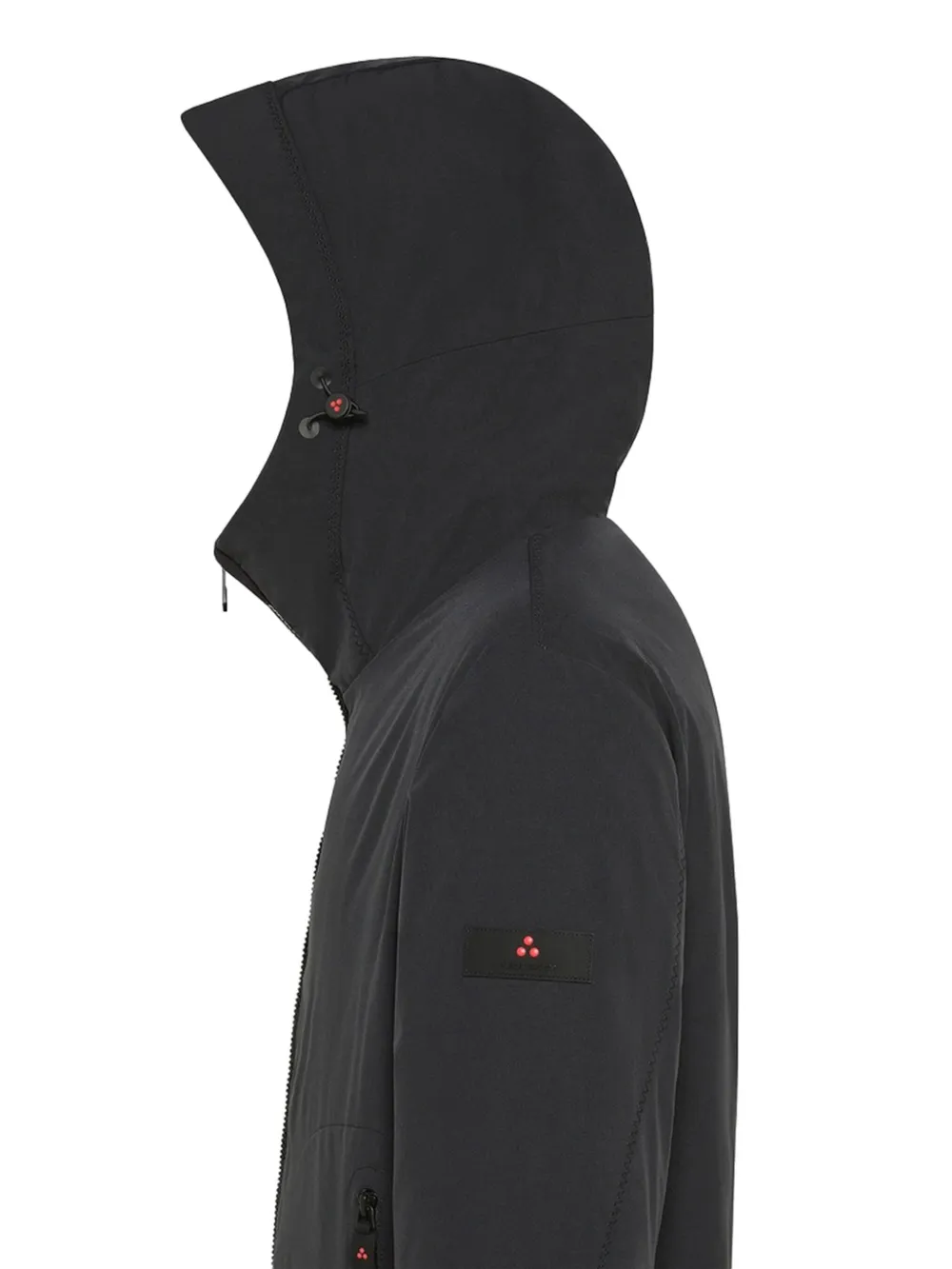 Peuterey Hooded Black Jacket With Minimalist Design And Fitted Silhouette In Black