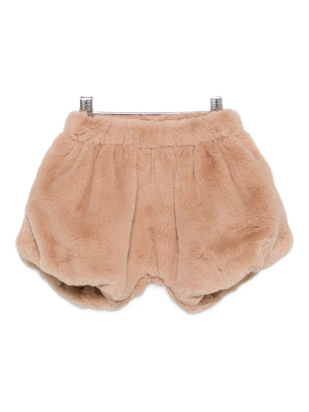 Donsje Faux-fur Bubble Shorts In Brown