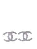 CHANEL Pre-Owned 2014 Silver Rhinestones CC Push Back Earrings costume earrings