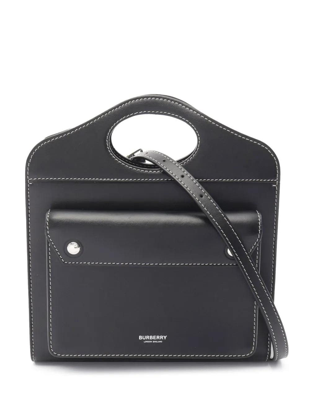 Burberry Pre-Owned 2018-2023 Leather Pocket satchel - ブラック Burberry Pre-Owned 2018-2023 Leather Pocket satchel - ブラック