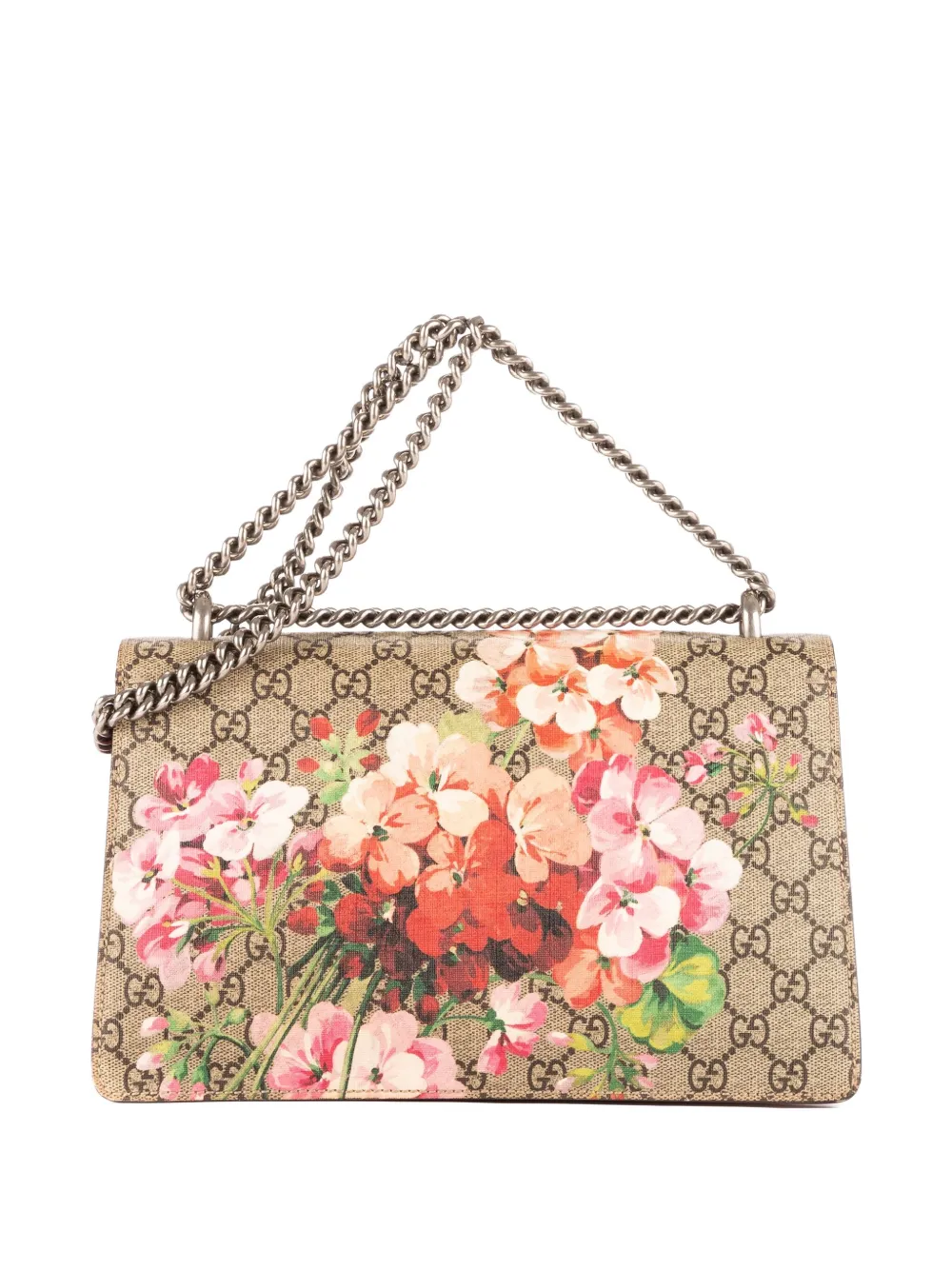  Gucci Pre-owned Bolso Con Motivo Floral Gg Y Cadena - Neutro 