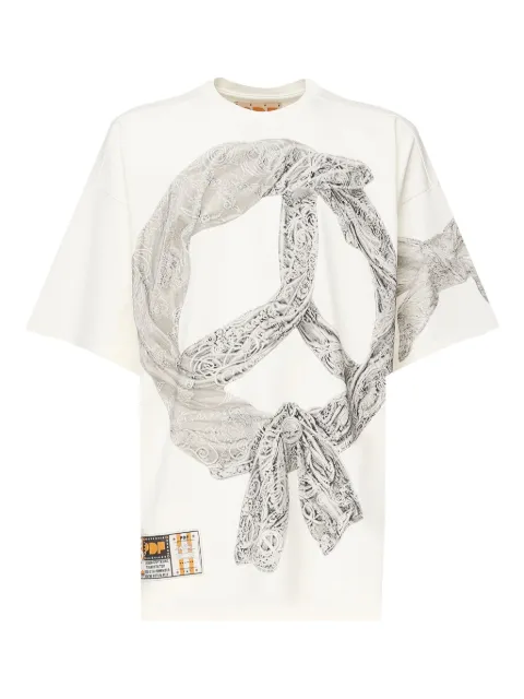 PDF CHANNEL peace-print cotton T-shirt