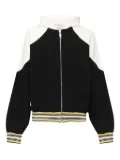 PDF CHANNEL colour-block zip-up hoodie - Black