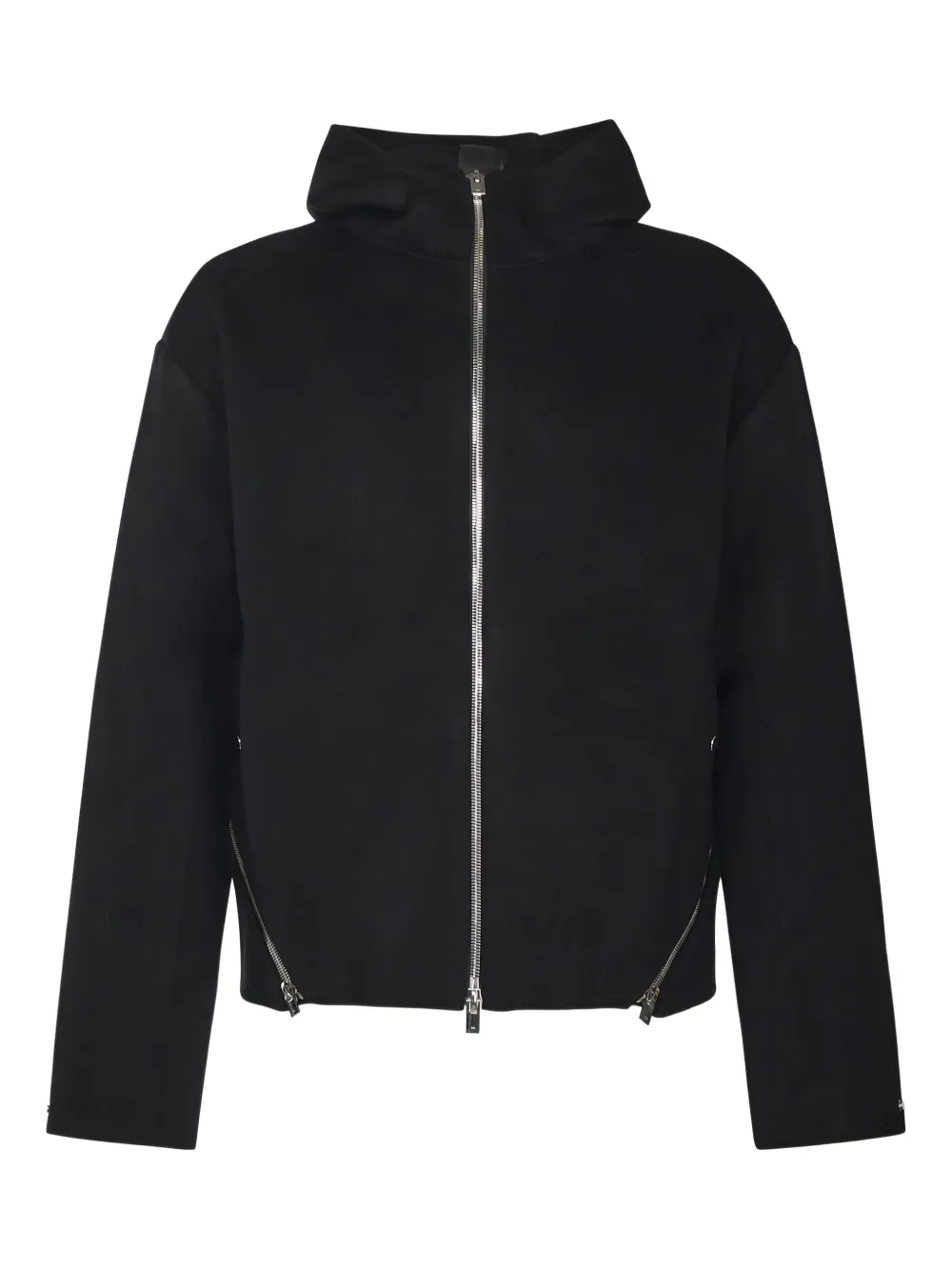 Heliot Emil Lasing Zip-up Hooded Jacket In Black