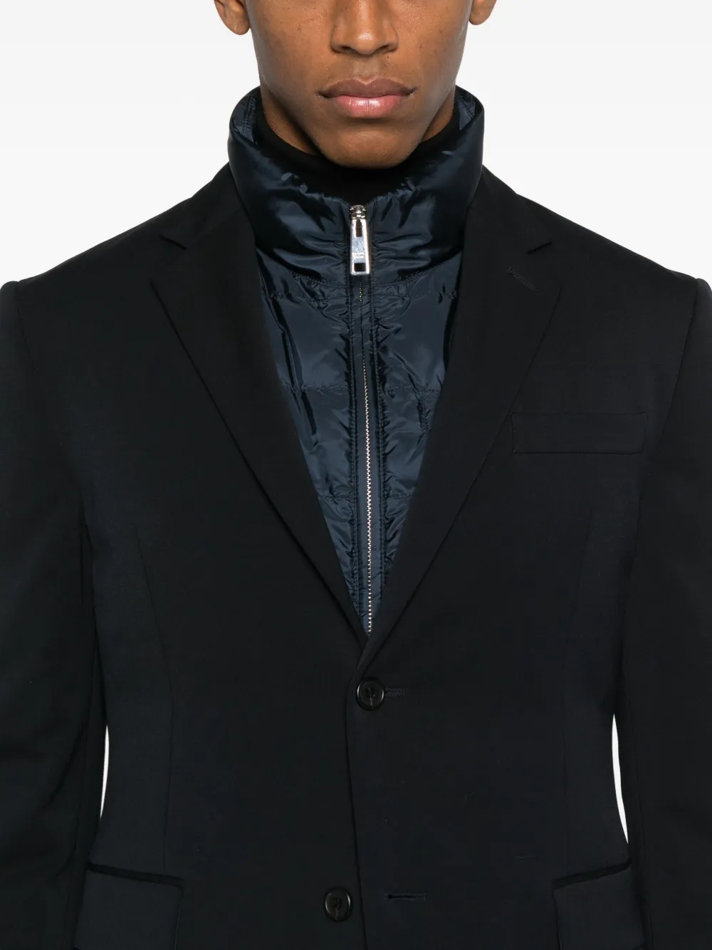 Prada Zip-up Padded Blazer In Blue