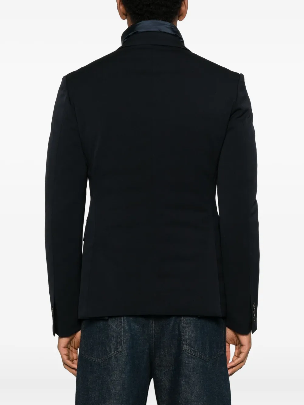 Prada Zip-up Padded Blazer In Blue