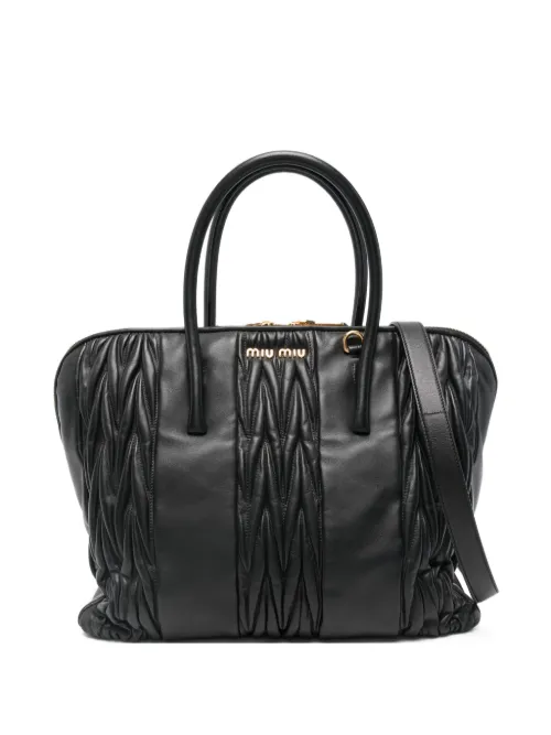 Sac porté épaule à plaque logo - Miu Miu - Modalova