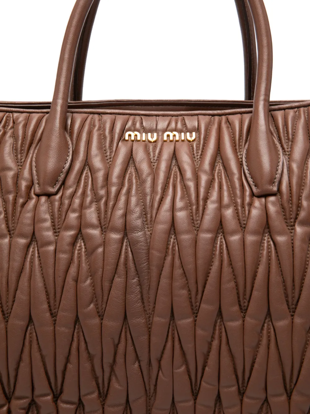 Miu Matelassé shopper Bruin