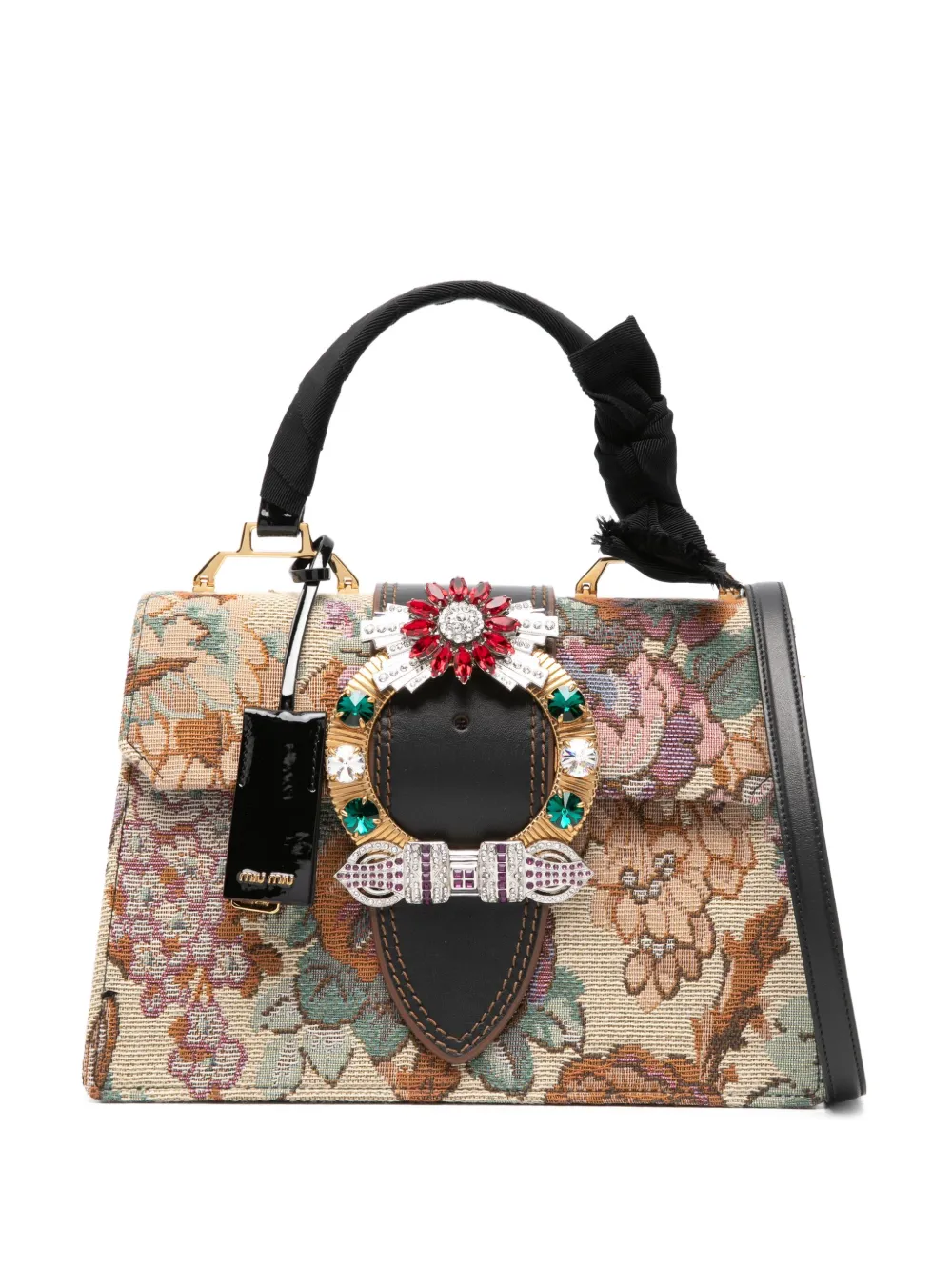 Miu Miu floral embellished shoulder bag | Neutrals | Image 1