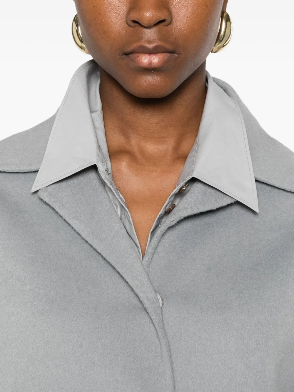 Prada Single-breasted Coat In Gray