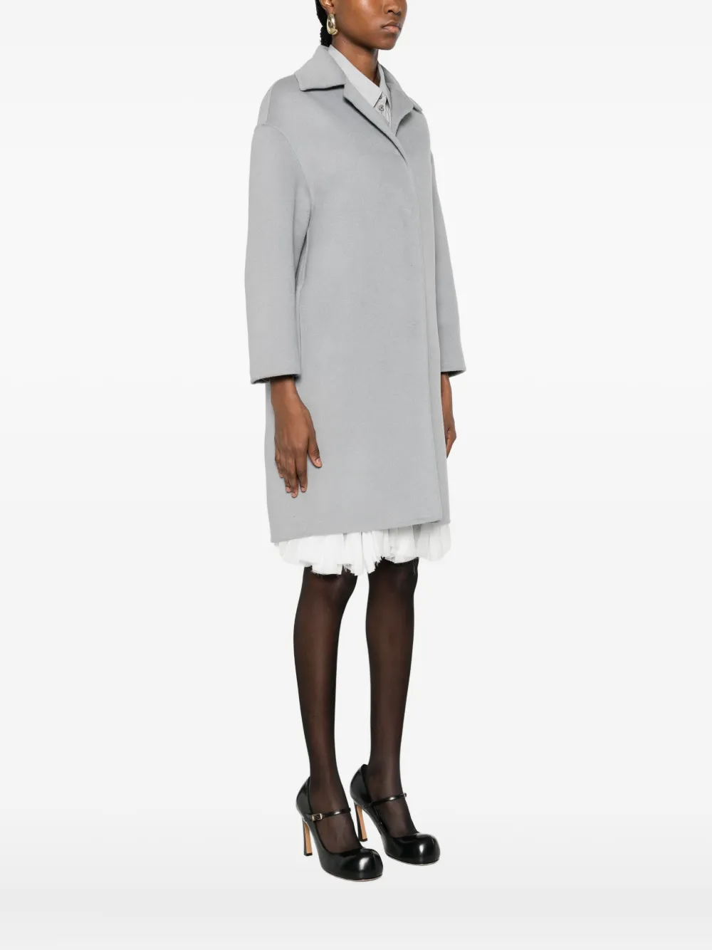 Prada Single-breasted Coat In Gray