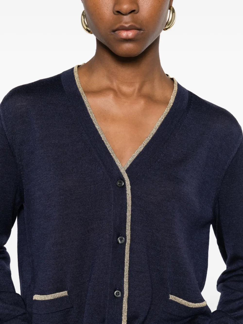 Prada V-neck Cardigan In Blue