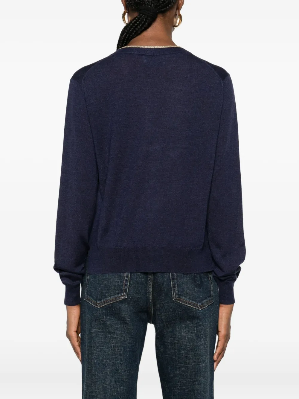 Prada V-neck Cardigan In Blue