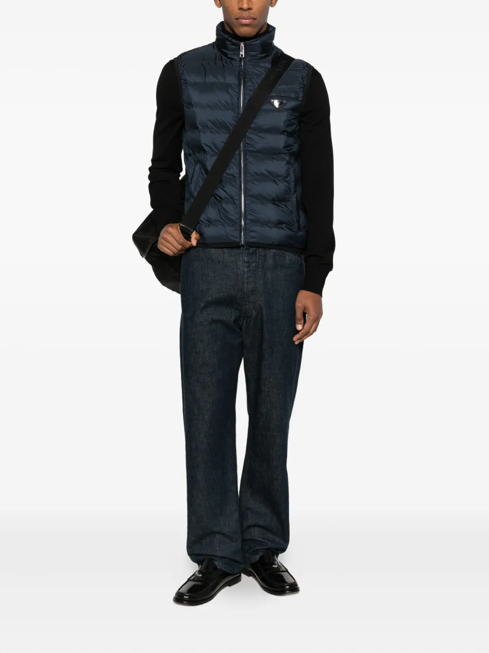 Prada Linea Rossa zip-up padded gilet | Blau | Image 1