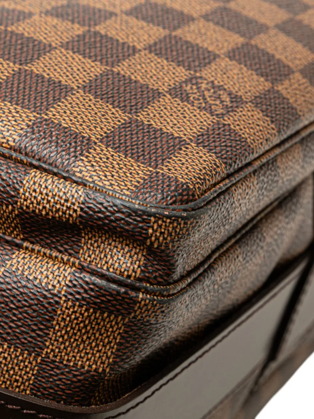 Pre-owned Louis Vuitton 2003 Damier Ebene Naviglio Crossbody Bag In Brown