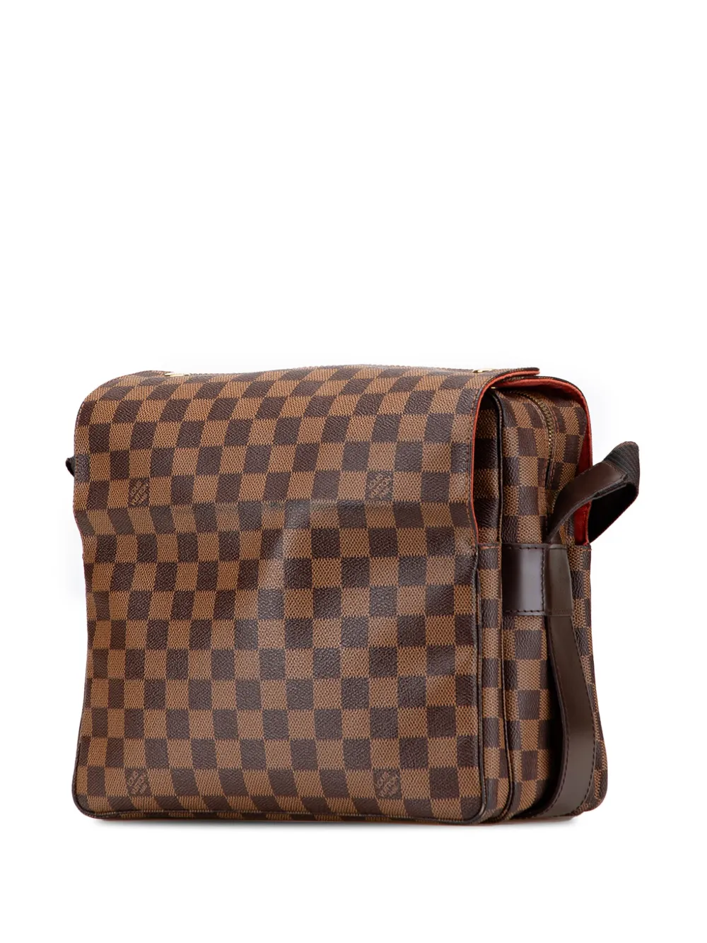 Pre-owned Louis Vuitton 2003 Damier Ebene Naviglio Crossbody Bag In Brown