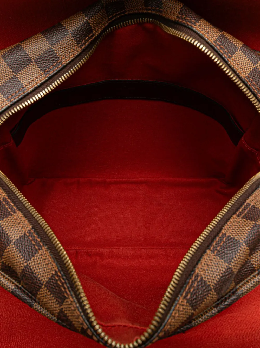 Pre-owned Louis Vuitton 2003 Damier Ebene Naviglio Crossbody Bag In Brown