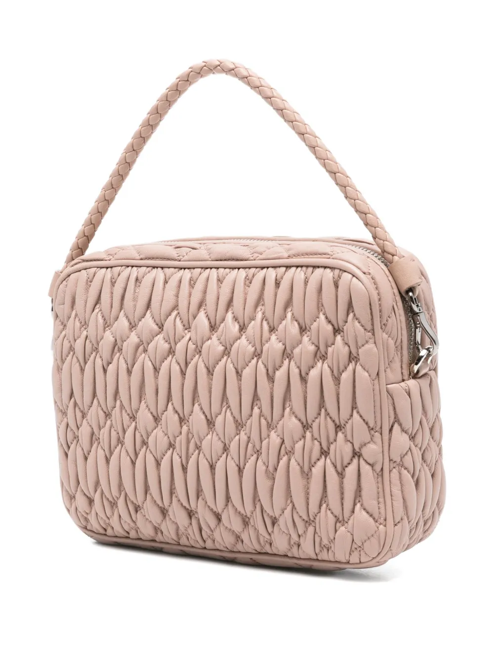 Miu Miu Matelasse schoudertas met omslag en kristallen - Beige