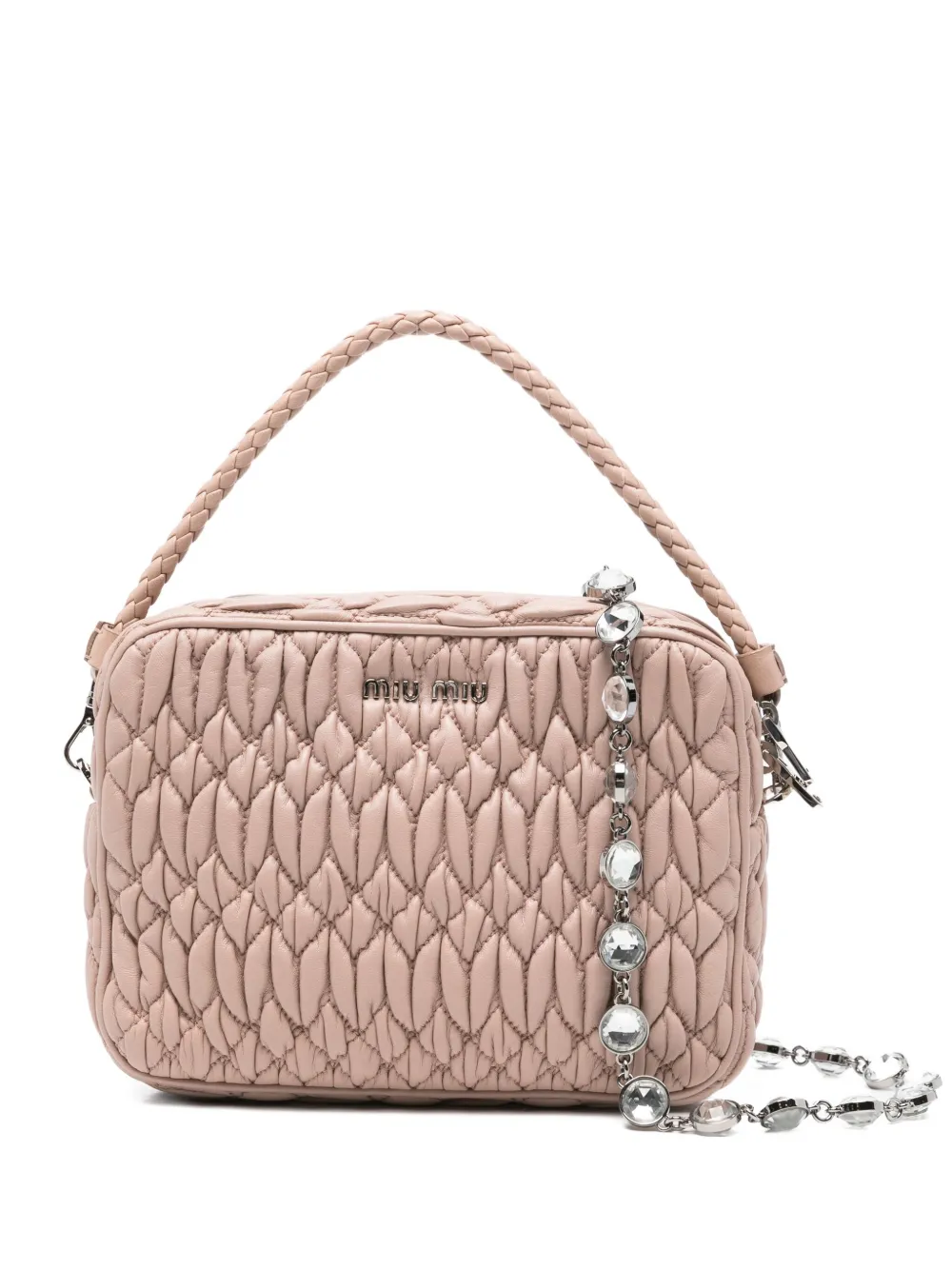Miu Miu Matelasse Crystal shoulder bag | Neutrals | Image 1