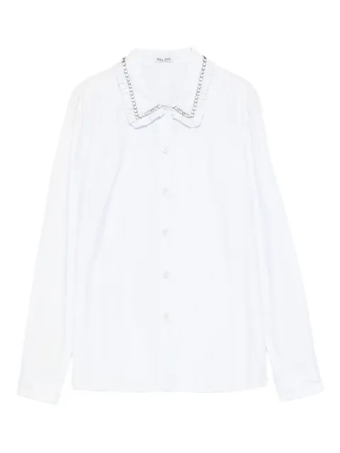 Miu Miu embellished ruffled-collar shirt