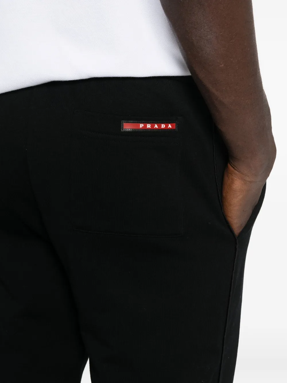 Prada Linea Rossa Trainingsbroek met elastische tailleband Zwart