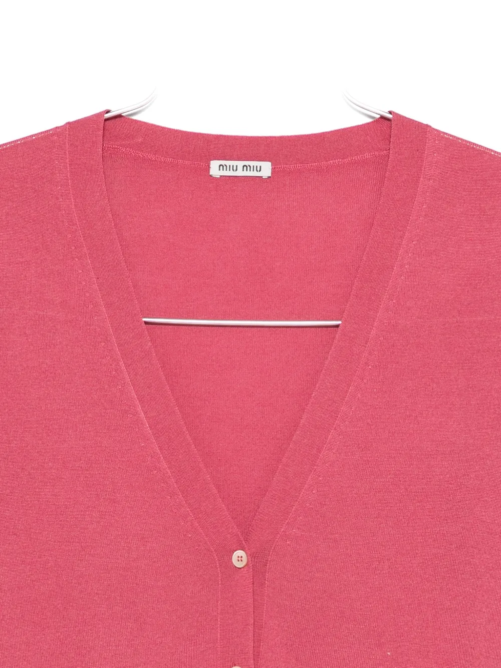 Miu Miu V-neck Button-up Cardigan In Pink