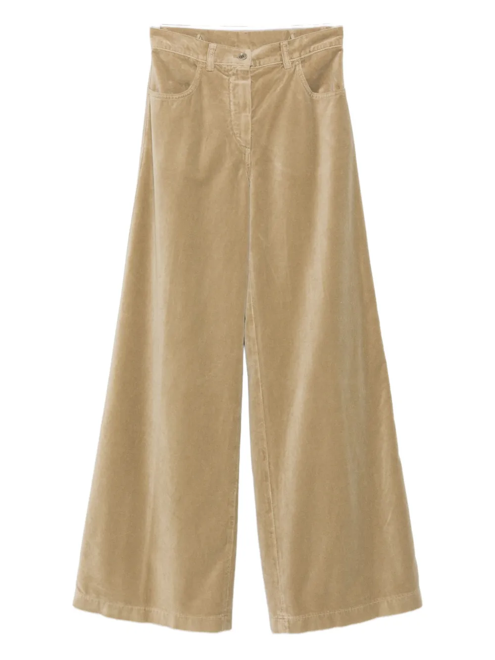 Aspesi Wide-leg Velvet Trousers In Neutral