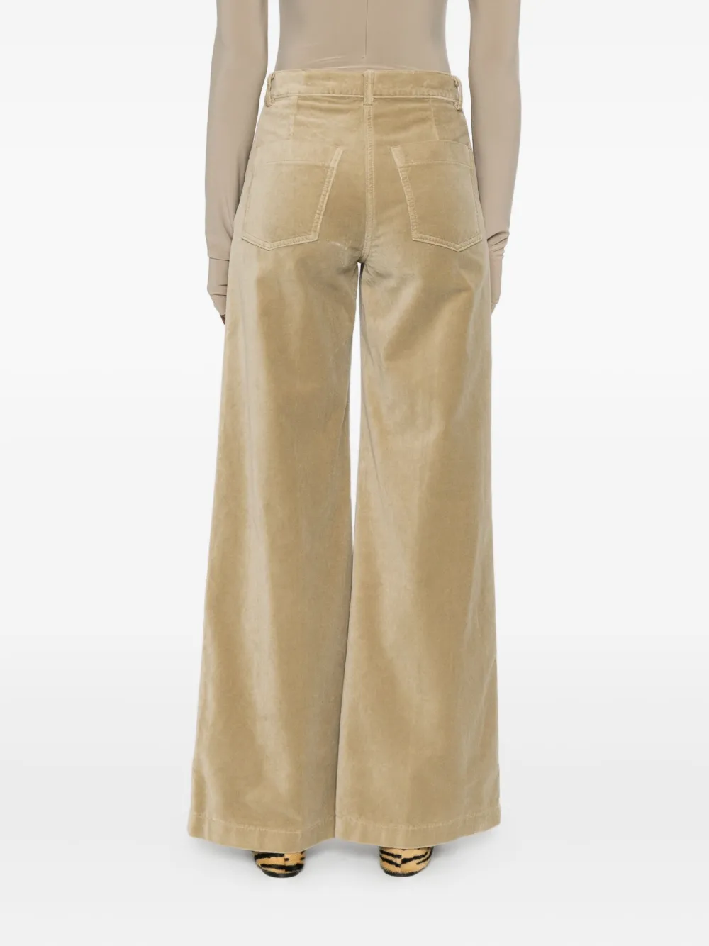 Aspesi Wide-leg Velvet Trousers In Neutral