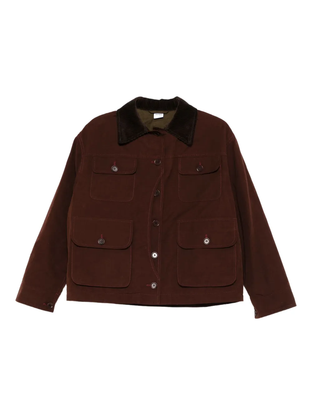 ASPESI corduroy-collar buttoned jacket | Red | Image 1