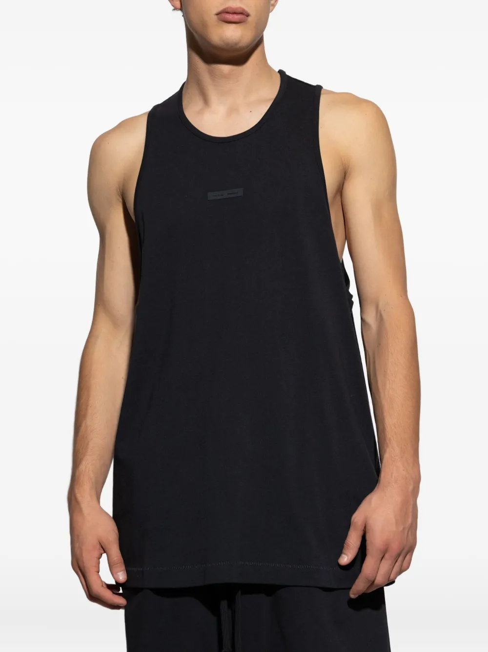 FEAR OF GOD ESSENTIALS logo-plaque Tank Top | Black | FARFETCH